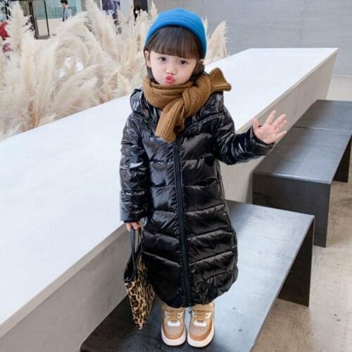 2020 Winter Waterproof Shiny Down Jacket For Girls Hooded Warm Girl Boys Winter Coat 2-12 Years Kids Teenage Outerwear Parka