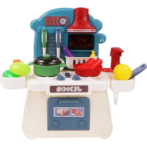 26Pcs Children Play House Tableware with Light Music Kitchen Toy Set Kids Gift