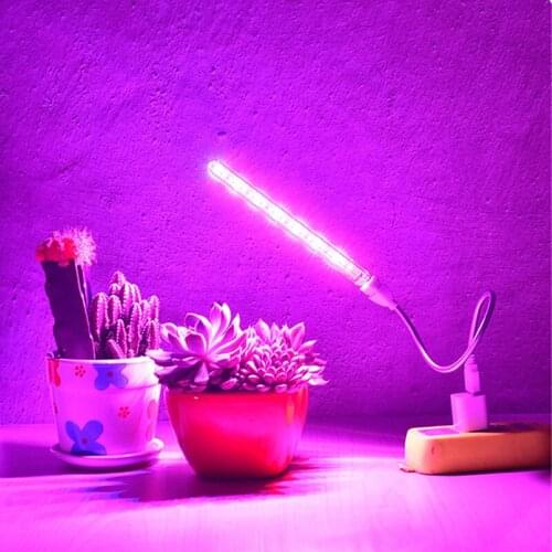 3W/5W/10W USB LED Grow Light Full Spectrum Red & Blue Hydroponic Plant Growing Light Bar for Desktop Plant Flower Growing DC 5V