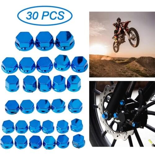 30pcs Motorcycle Screw Cap Motorcycle Head Screw Nut Cover Cap Motorbike Hex Socket Screw Bolt Decoration Cover For Yamaha