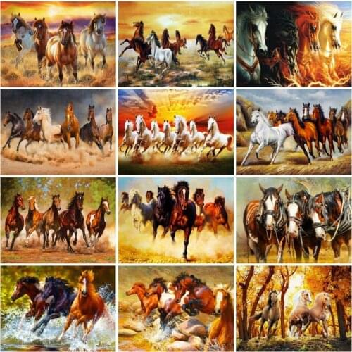 AZQSD Full Square Drill Diamond Painting Horse 5D DIY Diamond Embroidery Animals Cross Stitch Rhinestones Mosaic Home Decor