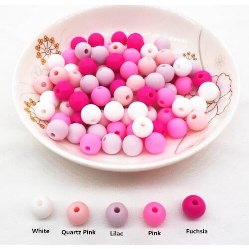 Chenkai 100pcs 9mm 12mm 15mm Silicone Teether Beads DIY Baby Teething Pacifier Dummy Montessori Sensory Jewelry Making Beads