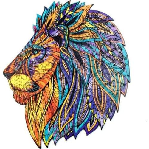 Animal Wooden Puzzles Cat Lion Dragon for Adults Children DIY Wooden Jigsaw Puzzles Birthday Gifts for Kids Games toys