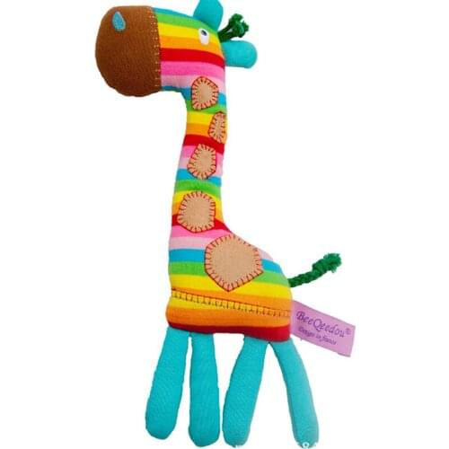 Infant Baby Rattle Toy For Kids Cute Giraffe Development Rainbow Stuffed Soft Plush Giraffe Toy Children Baby Gifts