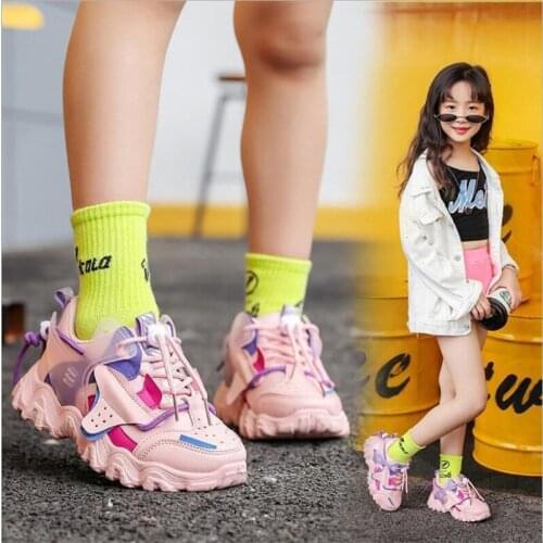 Childrens sports shoes fashion color matching boys' sports shoes girls' tennis shoes leisure sports shoes