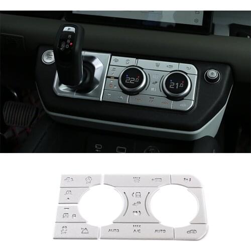 For Land Rover Defend 110 2020-2021 Aluminum Car Center Console Air-Conditioning Button Patch Decorative Sticker Accessories