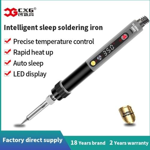 CXG E60S Electric Soldering Iron With Sleep Function Digital Display Temperature Regulator Professional Rework Tool 110-220V 60W