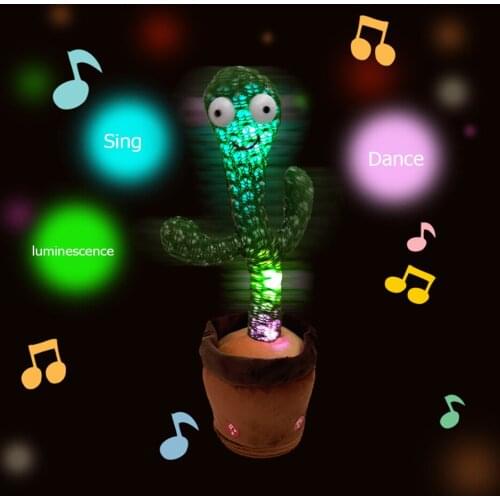 Electronic Baby Cactus Toy Plush Shake Dancing Sing Cute Children Music Early Educational Toy Kids Xmas Gift Party Decor