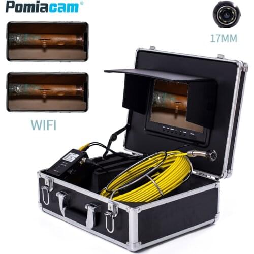 WP90B WIFI Pipe Inspection Camera Pipeline Drain Industrial Endoscope 30M/100ft IP68 Waterproof Snake Video System Sewer Camera