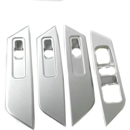 Carbon fiber window glass lifter switch buttons decorative frame covers trim interior car accessories for Skoda Kodiaq 2016 2017