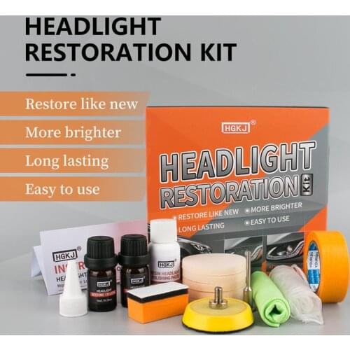 HGKJ Car Headlight Repair Retreading Restoration Kit Car Light Cleaner