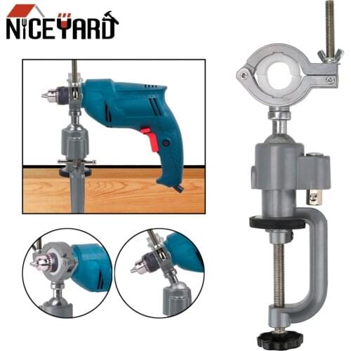 NICEYARD Multifunctional Electric Drill Stand Holder Rotating Table Vise Swivel Stand Bench Vise Clamp Bracket