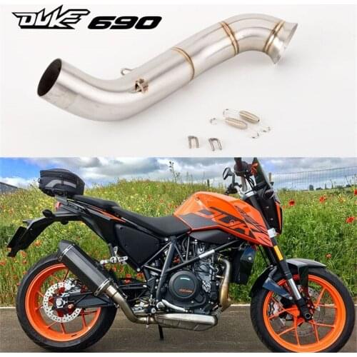 Motorcycle modified muffler suitable for 690 DUKE 2013-2020 DUKE 690 stainless steel middle section connecting pipe