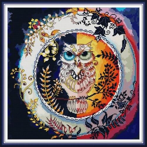 Day and night cross stitch kit aida 14ct 11ct count printed canvas stitches embroidery DIY handmade needlework