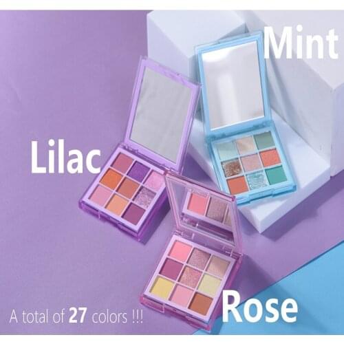 New Ice Cream Eyeshadow Palette 9-color Holographic Shiny Matte Glitter Pigment Eye Shadow Pallete Metallic Diamond Makeup Tool