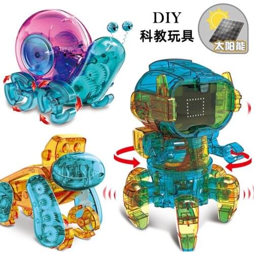 New DIY Solar Energy Self Installed Snail Chimpanzee Robot Flowerpot Scientific Experiment Educational Toy Programming Gift
