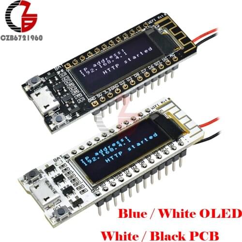 0.96 inch OLED Display ESP8266 Wireless Wifi Deveopment Board CP2104 Micro USB Blue White Black PCB DIY Kits for Arduino NodeMCU