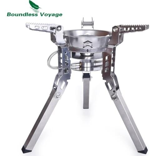 Boundless Voyage Outdoor Camping Gas Folding Stove Big Cooker Foldable Cookware with free Igniter