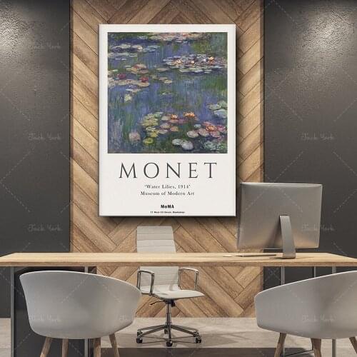 Claude Monet Poster, Monet Water Lilies, Museum of Modern Art Exhibition Poster, Claude Monet MoMA Print, MoMA Art intage print