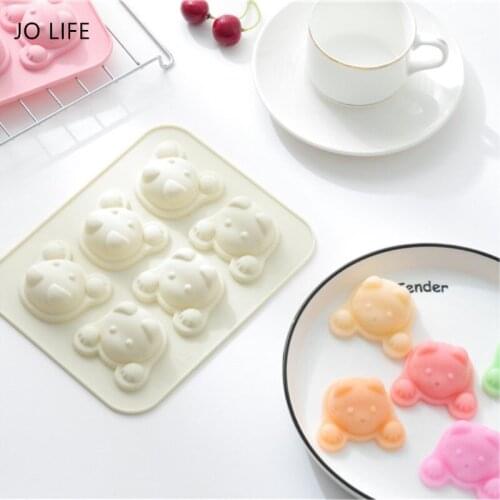 JO LIFE Cartoon Kitten Silicone Baking Tool Cat Cake Mold Decoration Chocolate Candy Jelly Mould