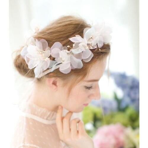 SLBRIDAL Promote Sales Handmade Ins Style Rhinestones Crystal Pearls Bridal Headband Wedding Hair accessories Women Jewelry