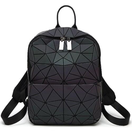Luminous Backpacks Laser Bao Bag Backpack Women Backpack Geometric Bag School Bag for Teenage Girls Hologram