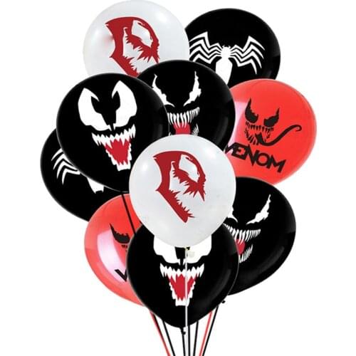 10pcs/lot Venom Balloon Halloween 12Inch Ballon Hero Theme Party Supplies for kids Party Decoration Set Boys Surprise Balloons