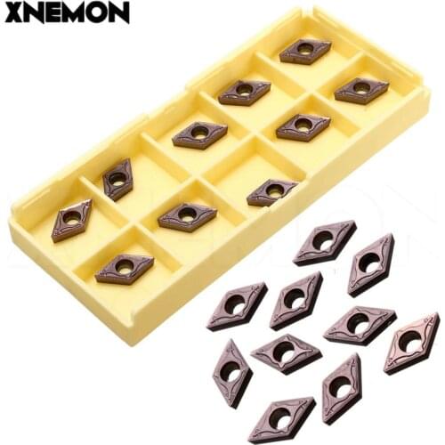 1/10Pcs DCMT070204-EM YBC205 Carbide Insert Boring Bar Turning for Stainless Steel DCMT0702 Tool Holder Inserts