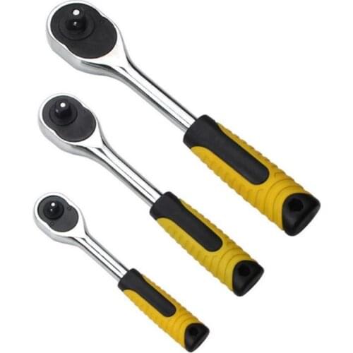 1/4" 3/8" 1/2"inch Socket Wrench Ratchet Spanner 24 Teeth Torque Wrench Chrome Vanadium Steel Non Slip Car Repair Handle Tool