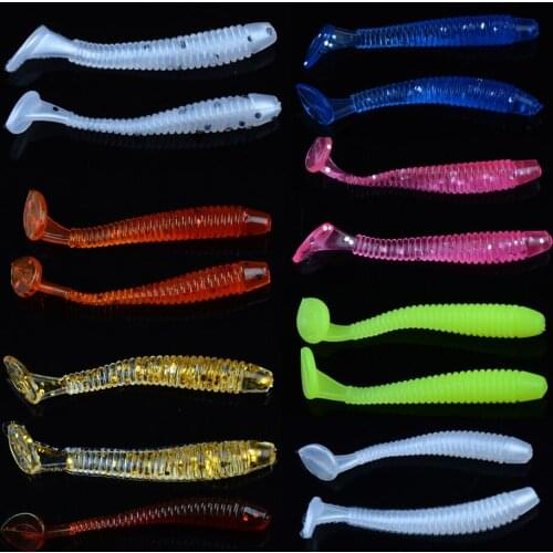 10pcs/lot Soft Rubber Bait Fishing Lure Wobbler Soft Worm Carp Fishing Bait Artificial Silicone Swimbait Carp Tackle 4.5cm