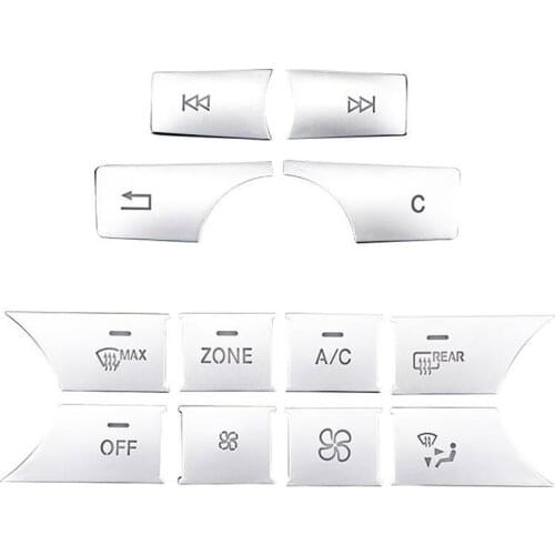 Car Multimedia Air Conditioner Volume Button Sticker Cover Trim for Benz W204 C E Class GLK 2012-2015 Accessories