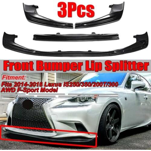 New Carbon Fiber Look 3Piece Car Front Bumper Splitter Lip Kit Diffuser Guard For Lexus IS250/350/200T/300 AWD F-Sport 2014-2016