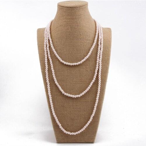 Beadsland Pearl Necklace Pearl beads pink Necklace Fashion Pearl Statement Necklace Wedding Party Jewelry