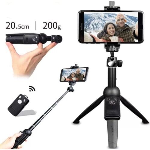 Bluetooth Wireless Selfie Stick Phone Stand Mini Tripod Phone Clip Extendable Monopod Live Streaming Telescopic For IOS Android