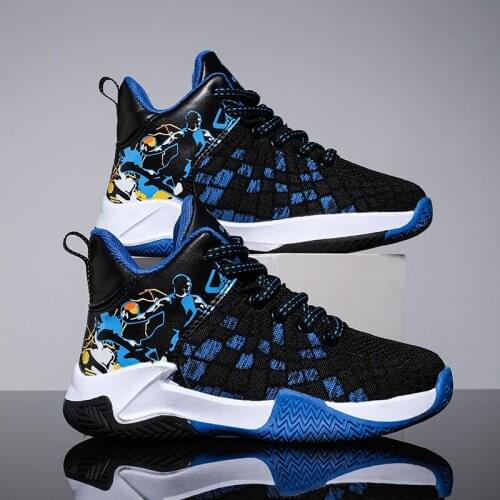 Boys Brand Leather Basketball Shoes Kids Sneakers Thick Sole Non-slip Children Sports Shoes Child Boy Basket Trainer Shoes Girls