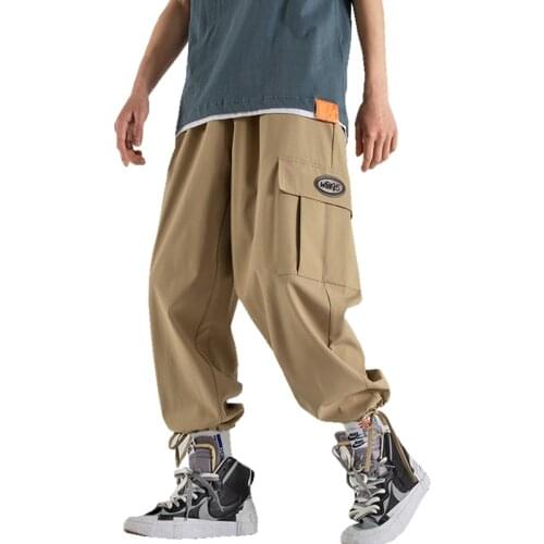 Men Cargo Pants Streetwear Harem Pants Wide Leg Multi-pockets Joggers 2021 Hip Hop Sweatpants