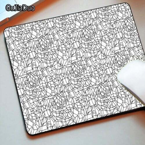 Black and White Irregular Line Mouse Pad Game Notebook Keyboard 22x18cm Small Mousepad Gaming Room Accessories Non-slip Desk Mat