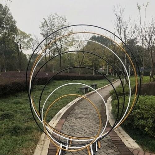Black Metal Circle Round Arch Balloon Flower Iron Ring Background Arch Frame Stand Wedding Mariage Birthday Party Backdrop Decor