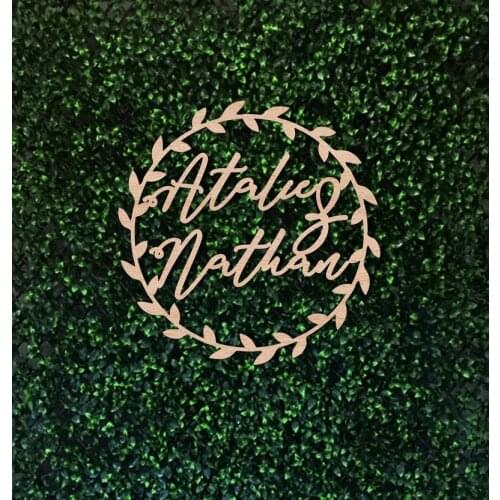 Custom Name Wreath, Personalized Wooden Sign,Wedding Backdrop Sign, Wedding Wreaths for Front Door, Laser Cut Wedding Wood Sign