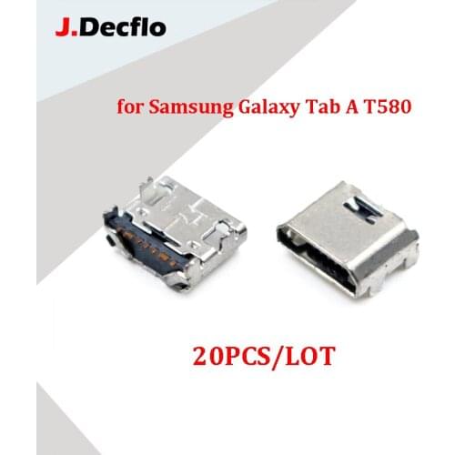 JDecflo 20Pcs/Lot Charge Connector For Samsung T110 T111 T113 T115 T116 T560 T561 T580 T585 For Galaxy Tab A Replacement Repair