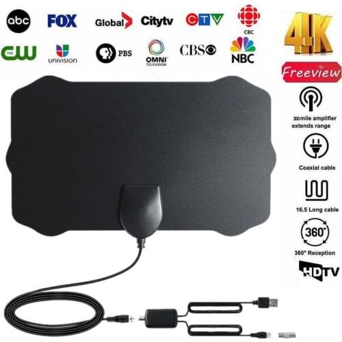 Indoor 120 Miles TV Antenna Freeview 25DB Digital HDTV Antenna With Amplifier Signal Booster Radius Surf Fox DVB-T2 TV Aerial