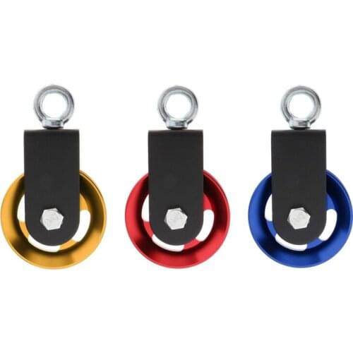 ELOS-Fitness Cable Build Pulley, Aluminum Alloy Silent Traction Wheel,Rotation Swivel Hook Traction Block Pulley