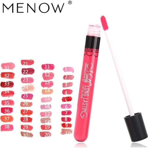 Menow Brand Lipgloss Matte 38 Color Long Lasting Moisturizer Sexy Lip Gloss Waterproof Beauty Liquid Lipstick Cosmetic 1415
