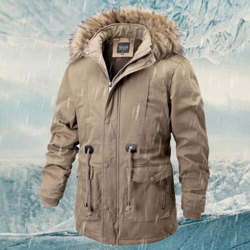 2020 Winter New Jacket Men Casual Hooded Fur Collar Windbreaker Winter Coat Men Wool Liner Thicken Men Clothing Dropshipping