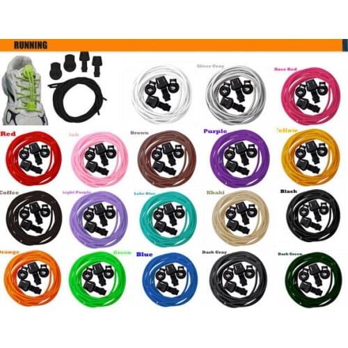 One Pair Free Shipping Colorful Locking Shoe Laces Elastic Shoelaces Shoestrings Running/Jogging/Triathlon/Sports Fitness