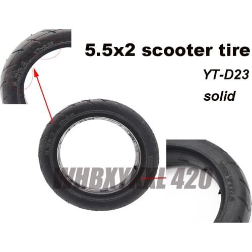 5.5x2 inch tires solid rubber tire suitable for electric scooter accessories no inflation non-slip tubeless