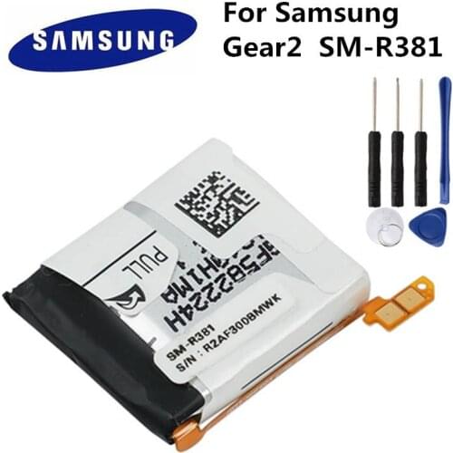 Original Replacement Battery SM-R380 For Samsung Gear 2 Gear2 R380 SMR380 SM-R381 Authentic Rechargeable Watch Battery 300mAh
