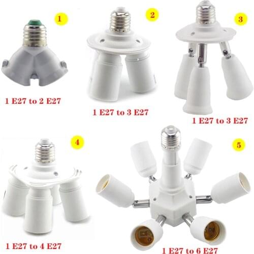E27 Socket to 3 4 6 E27 Adapter Bulb Lamp Holder Converters E27 Base Socket Splitter LED Light Holder Smart Lighting Accessories