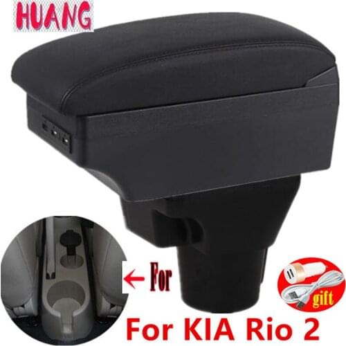 For KIA Rio 2 armrest box For KIA Rio 2006 2007 2008 2009 2010 2011 car armrest box accessories interior Storage box Retrofit 4
