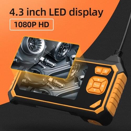 IM113 Dual Camera High-Sensitivity Chip Digital LCD 8mm Snake Scope Endoscope Probe Inspection Handheld Borescope 5m Rigid Cable